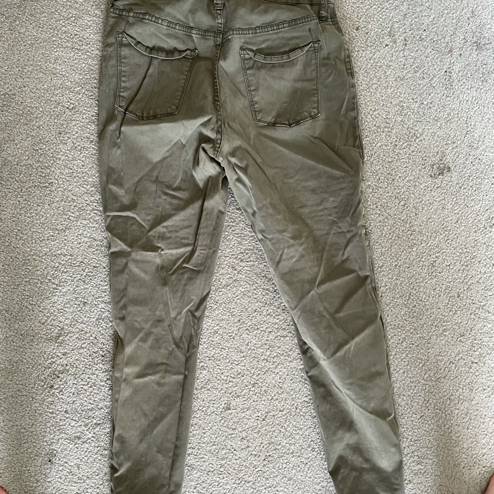 Army green high rise jeggings